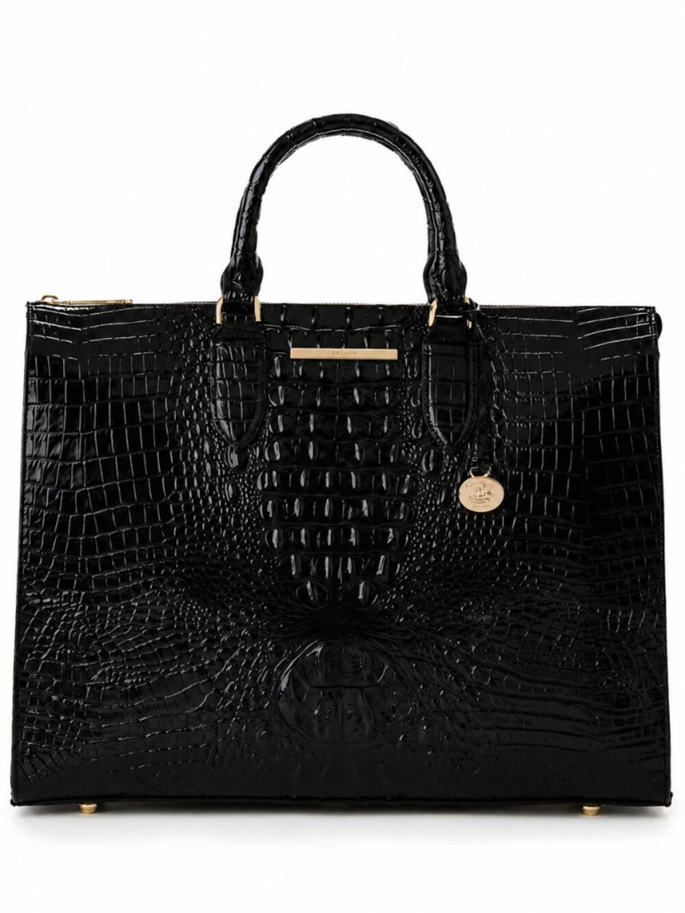 Brahmin Melbourne Large Leather Laptop Business Tote Black - Picture 1 of 8